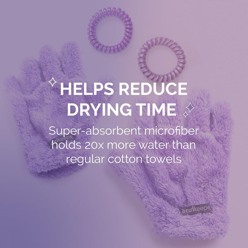 Curl Keeper Quick Dry Styling Gloves - Lightweight & Super Absorbent Microfiber Gloves - Super Soft Quick Drying Mitten for All Hair Types - Frizz Free Towel Gloves - Image 3