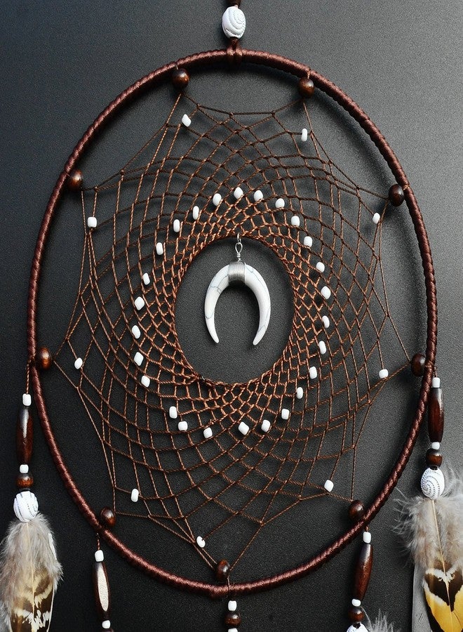 Urdeoms Large Dream Catchers for Bedroom Adult Brown Boho Dream Catcher Wall Decor with Turquoise Hanging Ornament Teen Dorm Room Decor Festival Gift - Image 2