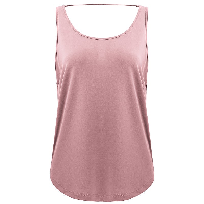 Generic Slim Fit Backless Yoga Top Womens Sport Tank Lotus root starch 