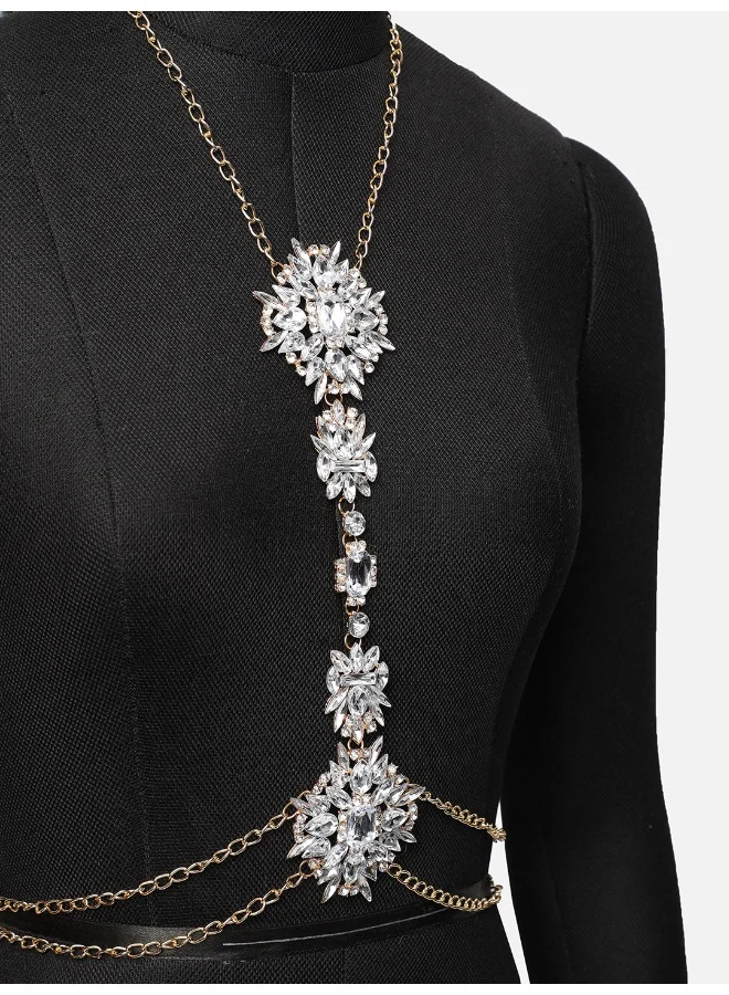 SOHI Gem Studded Choker Artificial Body Chain Jewellery