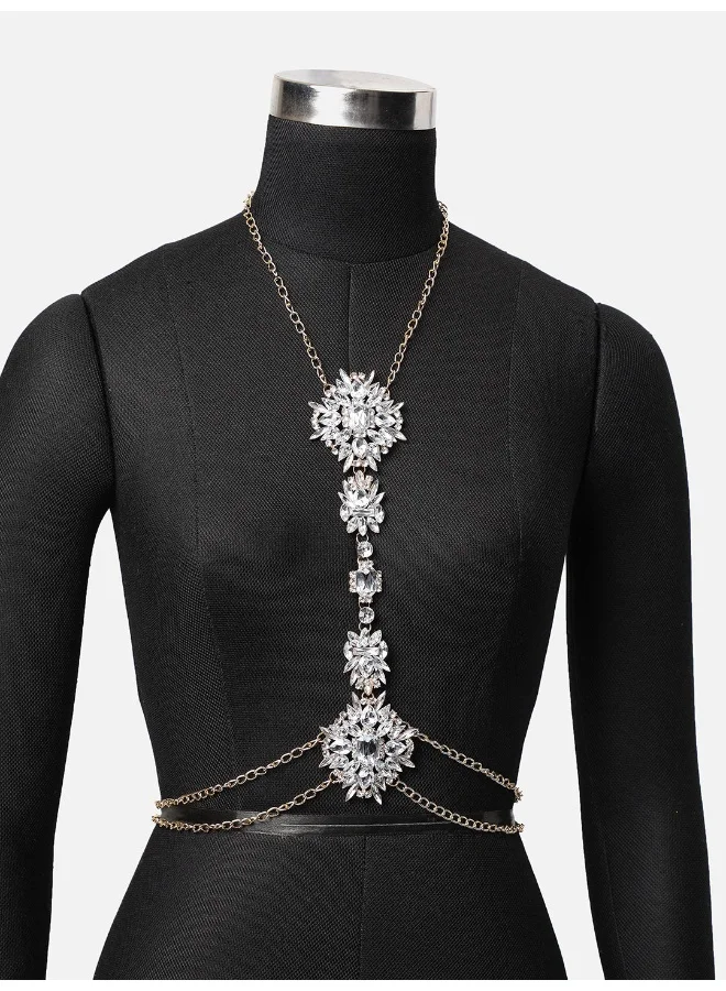 SOHI Gem Studded Choker Artificial Body Chain Jewellery