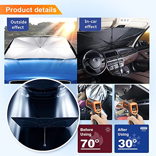 Oligitdi Windshield Sun Shade Umbrella, Foldable Car Sunset Cover UV Block Front Window (Pack of 1) - Image 5