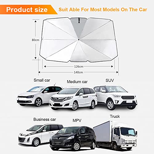 Oligitdi Windshield Sun Shade Umbrella, Foldable Car Sunset Cover UV Block Front Window (Pack of 1) - Image 2