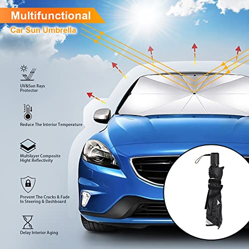 Oligitdi Windshield Sun Shade Umbrella, Foldable Car Sunset Cover UV Block Front Window (Pack of 1) - Image 3