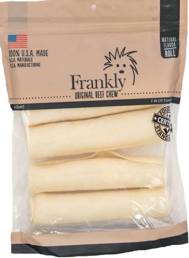 FRANKLY فرانكلي أوريجينال، لفائف لحم بقري طبيعية بنكهة اللحم، للكلاب المسترجعة - غنية بالبروتين والكولاجين - صنع في الولايات المتحدة الأمريكية - 4 قطع، لفافة 7-8 بوصة (8082) - Image 2