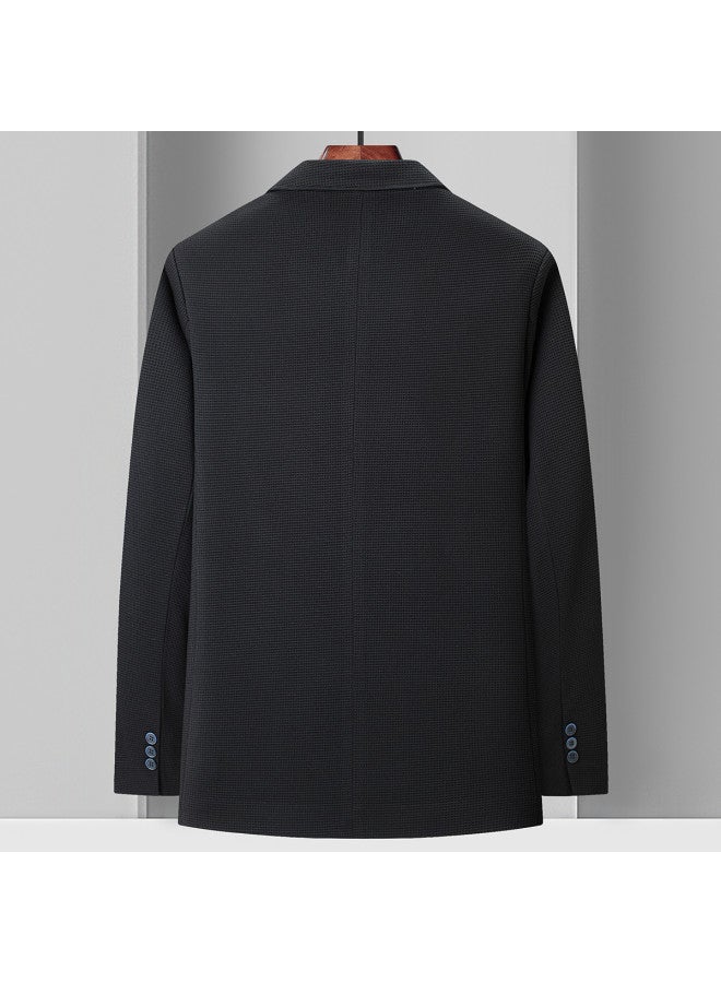 Fapai Fashion Waffle] Autumn Simple Comfortable Stylish Men's Single Western Jacket Men's Suit Men - Image 3