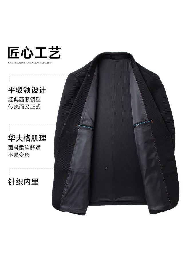 Fapai Fashion Waffle] Autumn Simple Comfortable Stylish Men's Single Western Jacket Men's Suit Men - Image 4