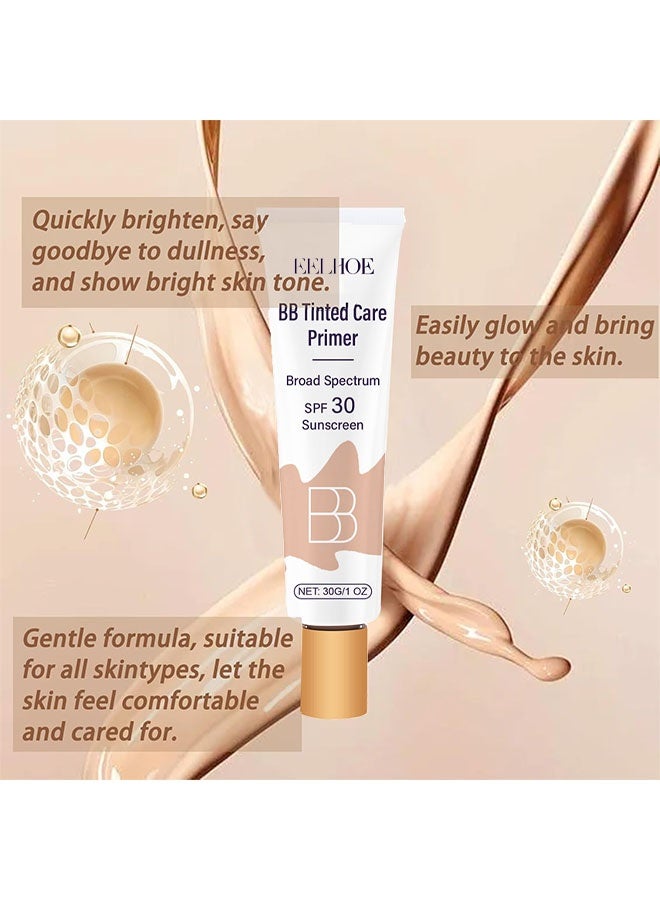 EELHOE BB Tinted Care Primer，BB Tinted Moisturizer SPF 30, Full Coverage Light-Medium Skin Color Light Hydrating & Smoothing. # Natural Color - Image 3