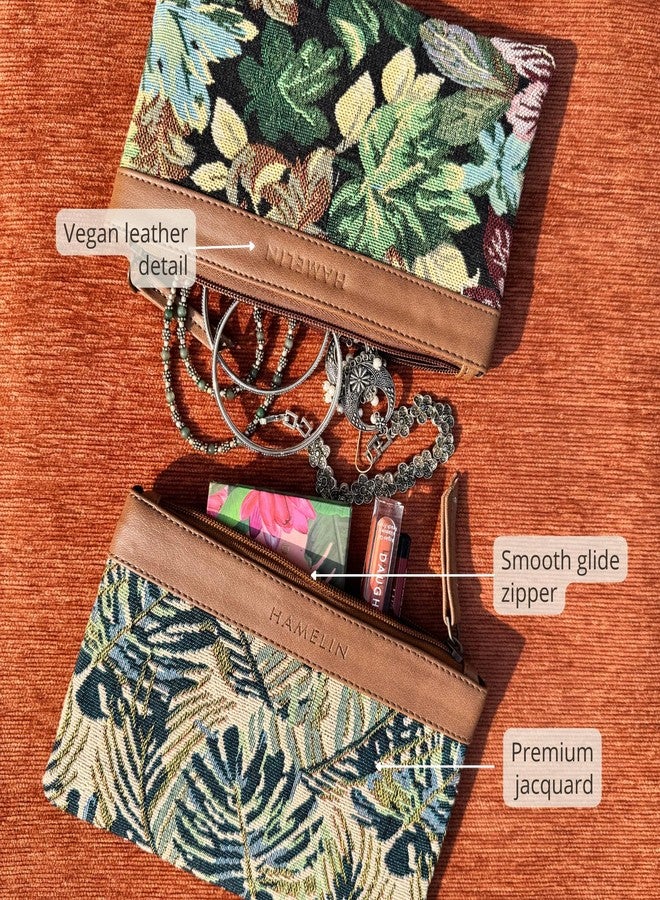 Hamelin Multi-Purpose Pouch | Stylish Vegan Leather Purse for Travel | Pencil, Makeup & Travel Pouch |Small Purse| Travel Organizer | Set of 2 for Women & Girls (Patio)| Ideal Gift for Woman - Image 5
