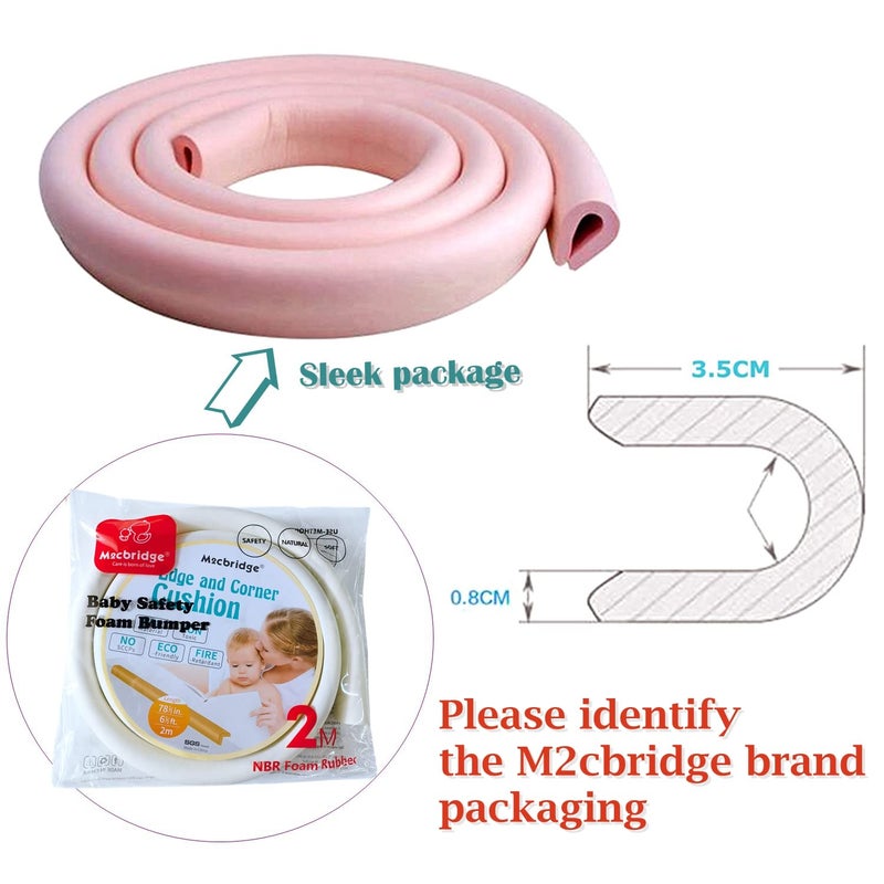 M2cbridge U Shape Extra Thick Furniture Table Edge Protectors Foam Baby Safety Bumper Guard 6.5 Ft (Off White) - Image 4