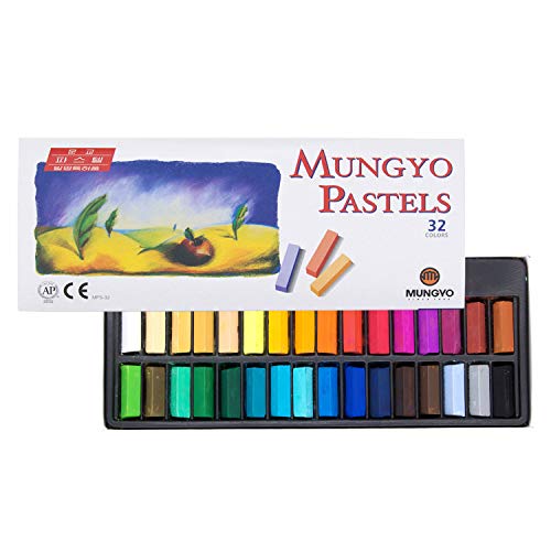 MUNGYO Non Toxic Square Chalk, Soft Pastel, 32 Colors - Image 1