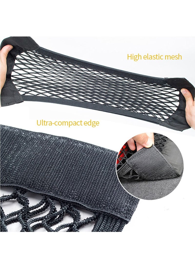 LEOKOR Car Rear Mesh Hammock Adhesive Magic Bag with elastic cords for universal storage pocket cage rear seat organizer  - Image 5
