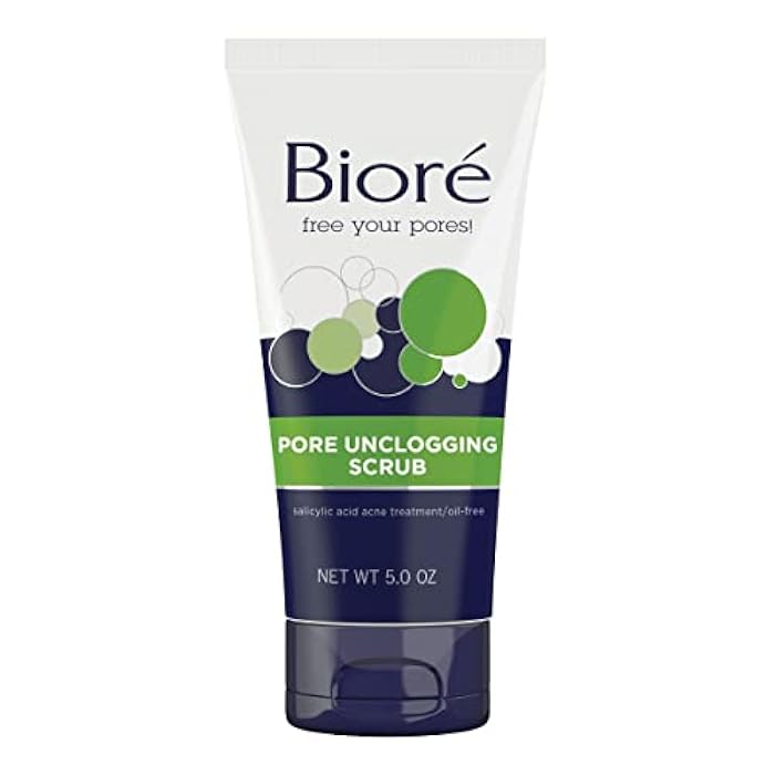 Bioré Pore Unclogging Scrub, Removes Excess Dirt and Oils, Face Scrub, with Salicylic Acid, Oil Free, (HSA/FSA Approved), 5 Ounces - Image 1