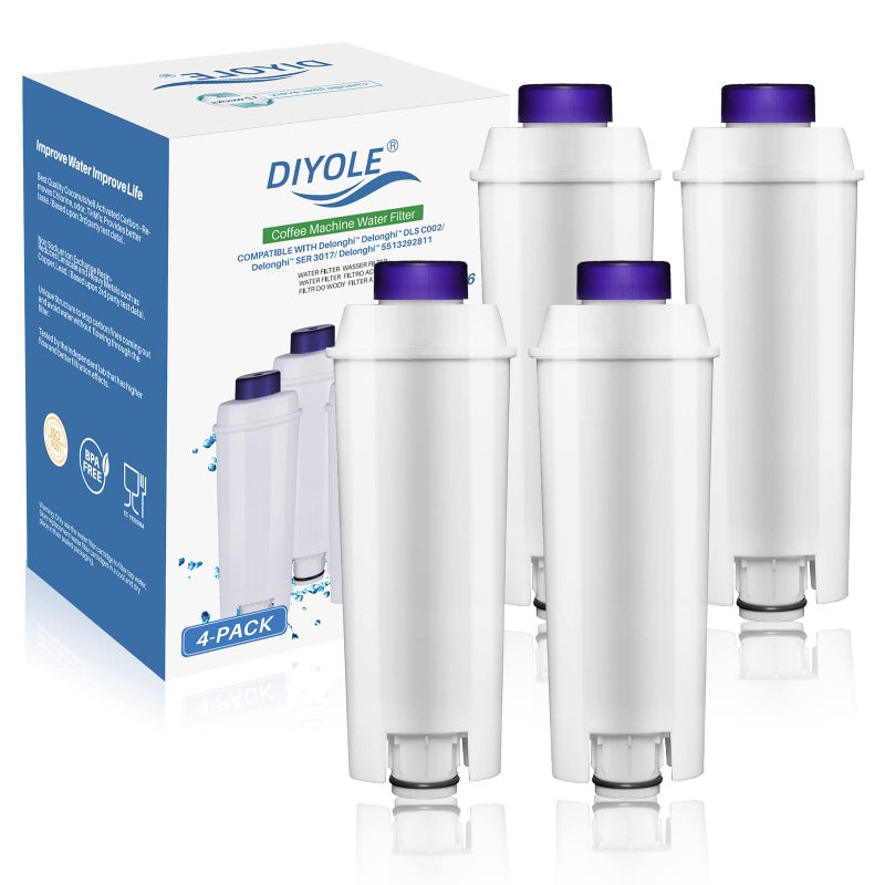 DIYOLE 4Packs Dlsc002 Coffee Water Filter For Delonghi Water Filter Replacement  Compatible With Ecam  Esam  Etam  Ec680  Ec800 - Image 1