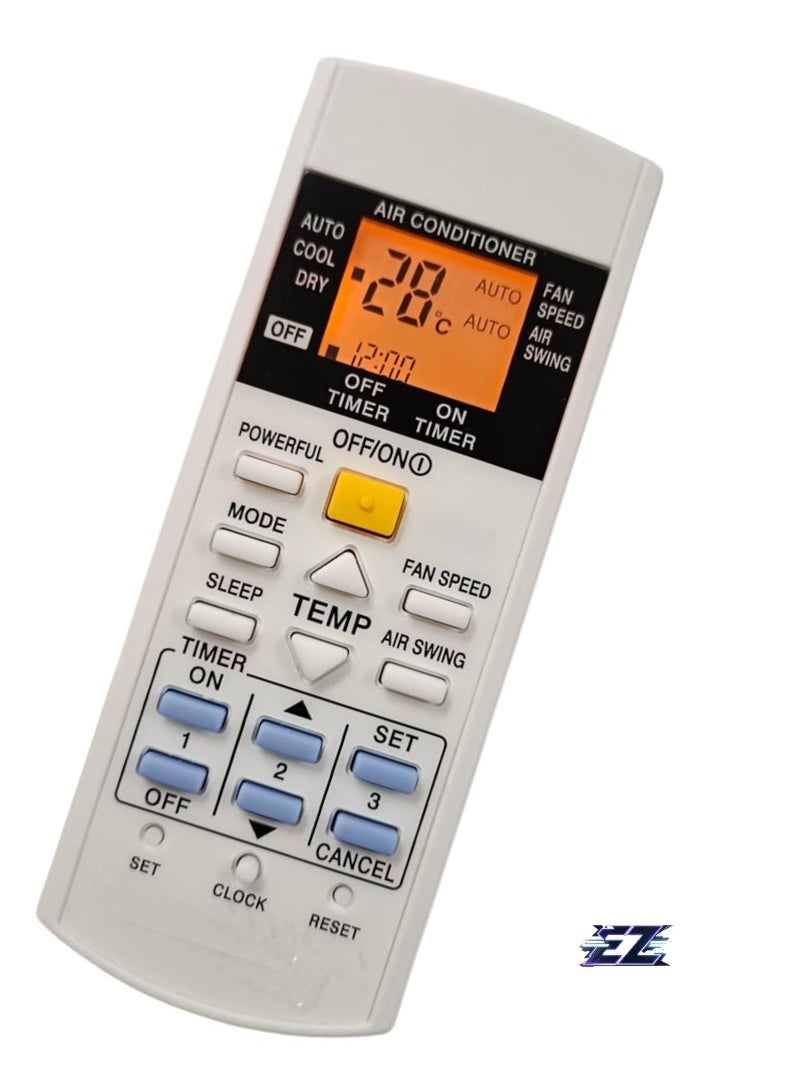 Remote Control Compatible with Panasonic Split AC with Backlight (AC-29C) – Battery IncludedWide Compatibility: This remote control is compatible with Panasonic Split Air Conditioners, designed to work seamlessly with your Panasonic AC model for full functionality.