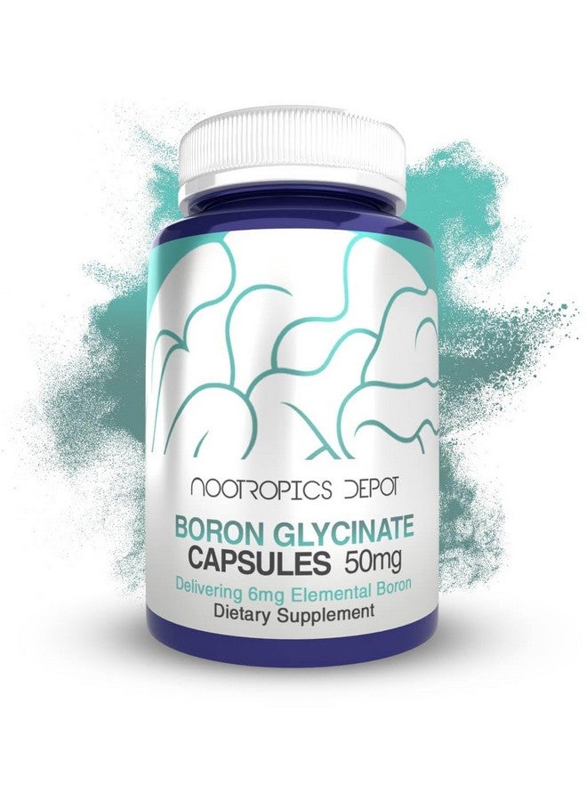 Nootropics Depot Boron Glycinate Capsules | 50mg | Delivering 6mg Elemental Boron | Testosterone, Inflammation, Immune, & Cognitive Support | 120 Count - Image 1