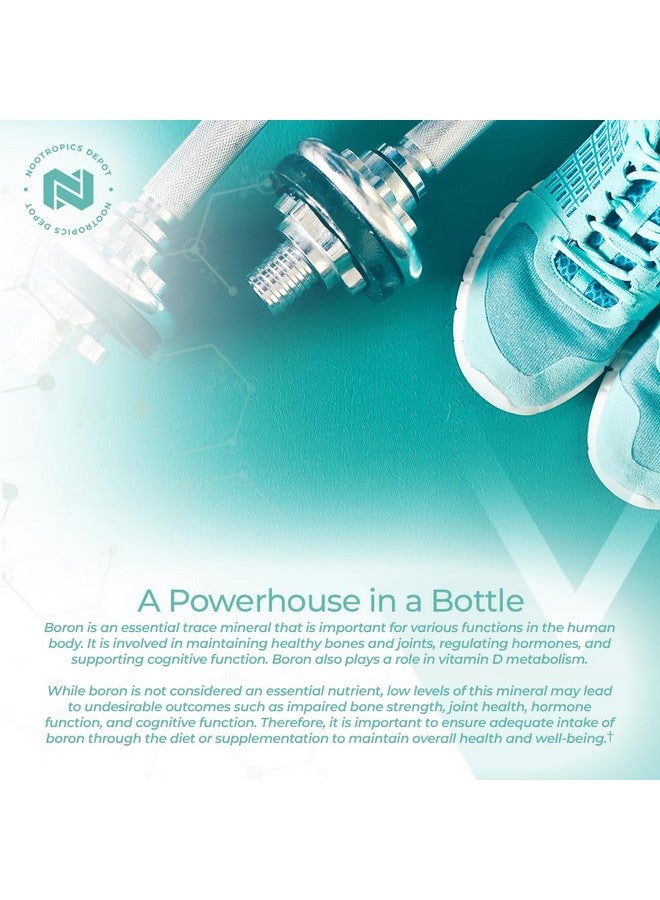 Nootropics Depot Boron Glycinate Capsules | 50mg | Delivering 6mg Elemental Boron | Testosterone, Inflammation, Immune, & Cognitive Support | 120 Count - Image 5