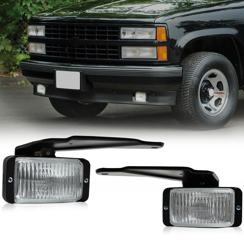QKVCX Fog Light 50W Assembly Compatible with19881999 ChevyGMC CK 10 C1500 C2500 C3500 K1500 K2500 K3500 8291 GMC S15 8297 Chevy S10 Pickup Fog LightSet of 2 Left and Right Side