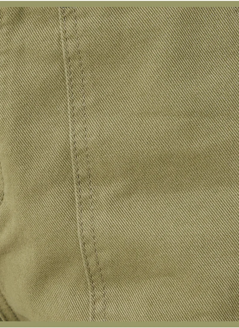 KOTON Cotton Button Detail Mini Shorts