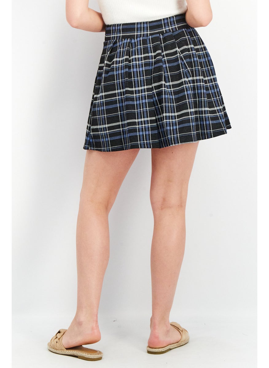NOISY MAY Women Checkered Mini Skirt, Black  - Image 2