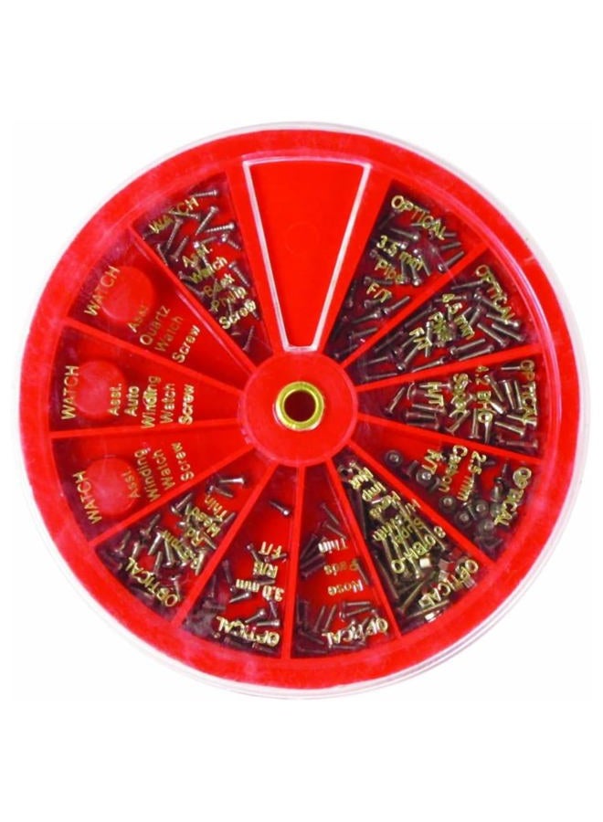 SE 250-Piece Set of Eyeglass and Watch Repair Screws with Revolving Organizer - JT69250 - Image 1