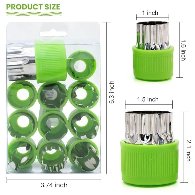 SGABANI 12 Pcs Cookie Cutter Stainless Steel Vegetable Fruit Cutter Shapes Embossing Mold Baking Cooking Food Decoration Bread Sandwich Cutter for Kitchen Pastry Mold Baking Mold - Image 2
