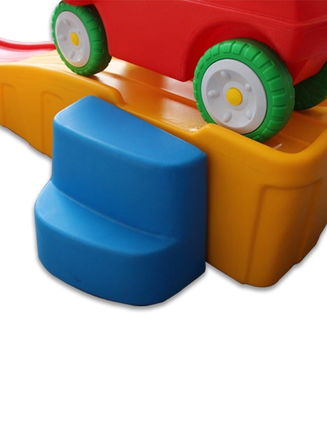 JSAITOYS Kindergarten Pulley Track Toy Children Slide Block Three-Stage Scooter Baby Balance Sliding Car  - Image 3