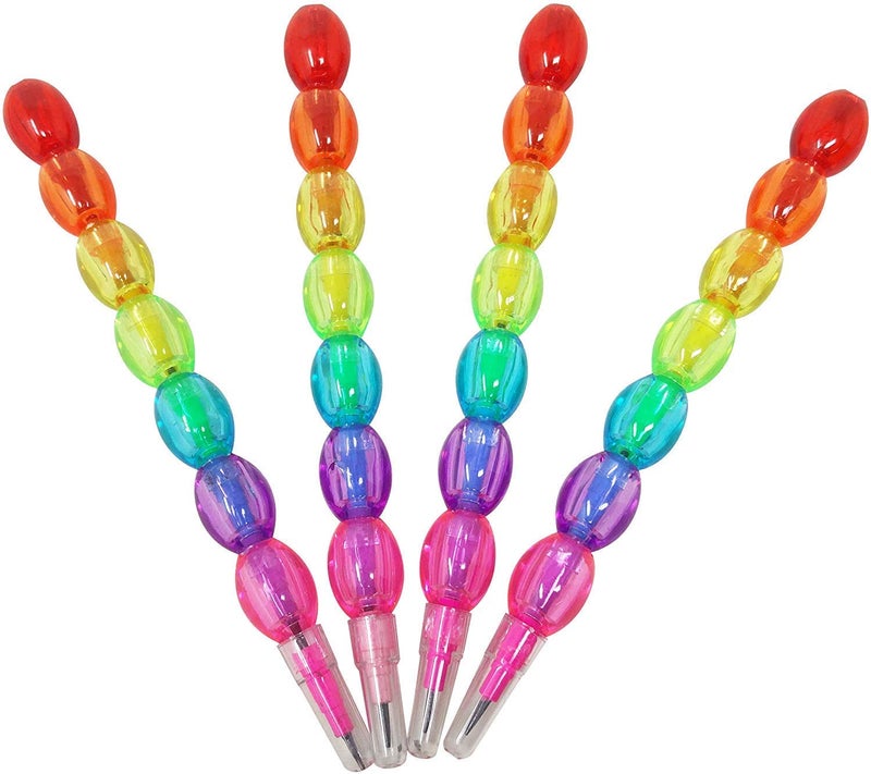 Samvardhan Pearls Moti Design Non-Sharpening Stacking Pencil for Kids, Birthday Party Return Gifts (Multicolor, Set of 4) - Image 1