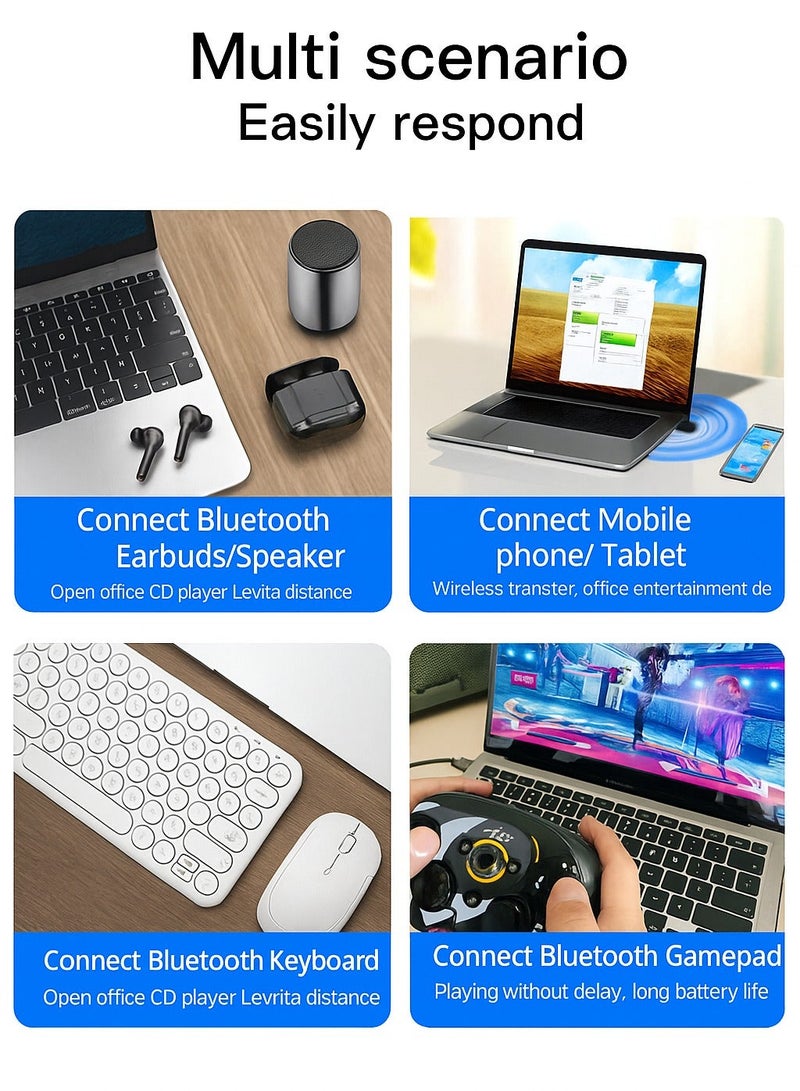 USB WiFi 6 Adapter with Bluetooth 5.4 Dual Band 2.4/5GHz, AX900Mbps USB Wireless Network Adapter with 5dBi Antenna for Desktop/Laptop, 802.11ax, WPA3, Compatible with Windows 11/10/8.1/8/7 - Image 2