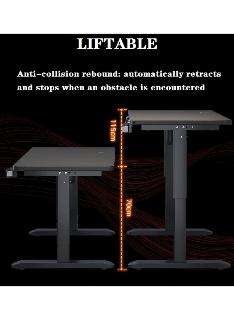 إيونتو مكتب كهربائي قائم - ارتفاع قابل للتعديل 70-115 سم مع ذاكرة مسبقة الإعداد وخطاف تخزين ومساحة سطح طاولة واسعة 140×70 سم للمكتب والدراسة وإعدادات الألعاب - Image 4