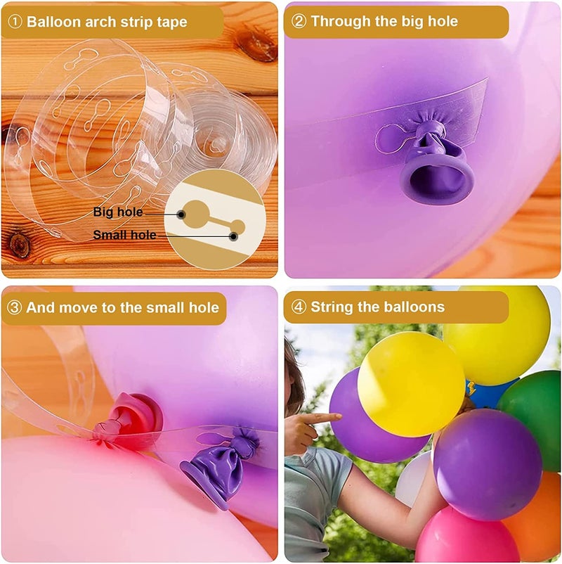 TOYXE Nylon Reusable Balloon Decoration Accessories Combo Of Flower Clips Glue Dot Tape And Arch Making Strip Set Of 14 Pcs, Multicolour - Image 5