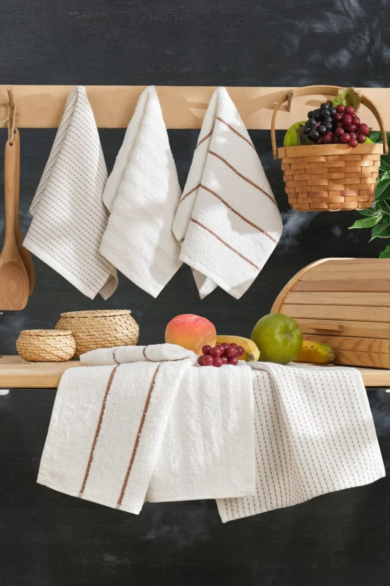 Casnack Seher 6-Piece Kitchen and Hand & Face Towel Set 30 x 50 cm
