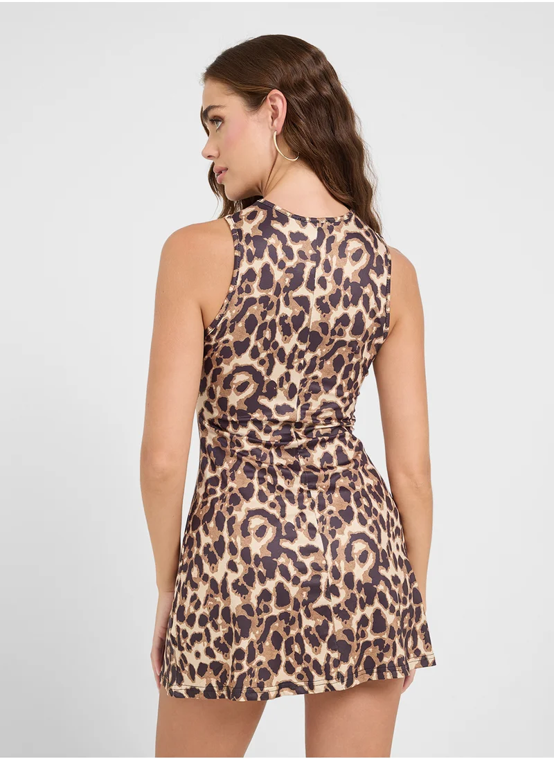Ginger Leopard Print A Line Dress