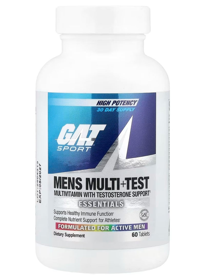 جي أيه تي سبورت جات سبورت للرجال، ملتي+تيست، 60 قرصًا | فيتامينات متعددة عالية الفعالية للرجال النشيطين، تدعم هرمون التستوستيرون وتعزز المناعة - Image 2