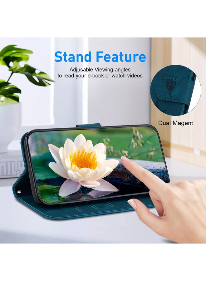 Zaboon Case For Huawei nova 12i Lotus Embossed Leather Phone Case - Image 5