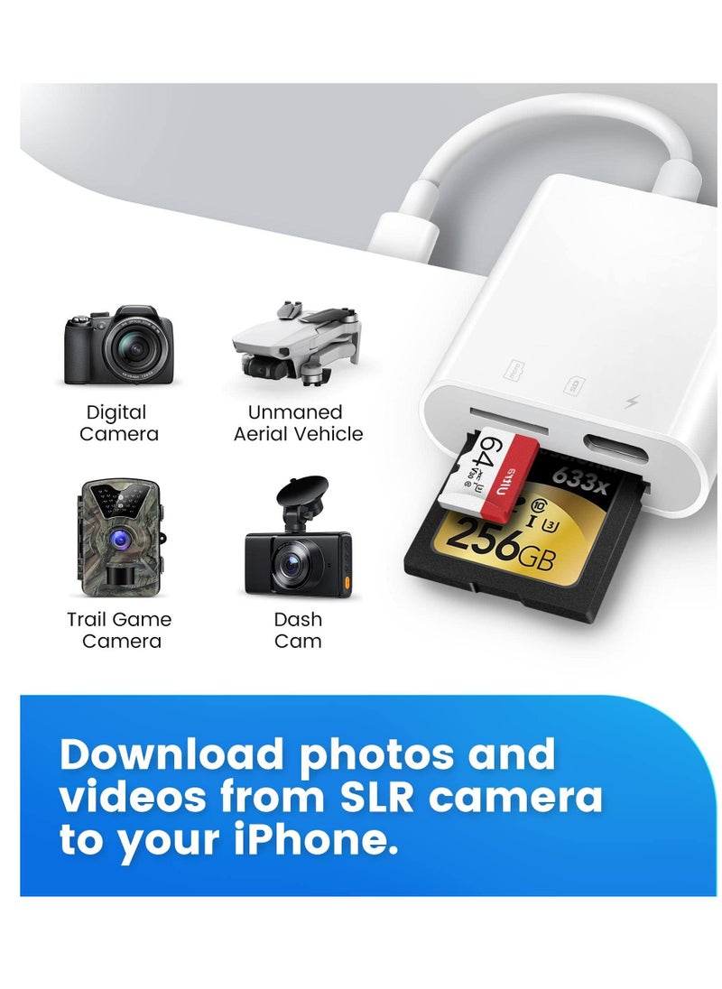 Arabest - SD Card Reader for iPhone iPad,Oyuiasle Trail Game Camera SD Card Reader Viewer,Memory Card Reader Adapter with SD & MicroSD Card Slots,Plug and Play Brand: Oyuiasle - Image 1