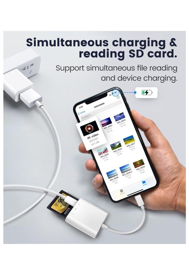 Arabest - SD Card Reader for iPhone iPad,Oyuiasle Trail Game Camera SD Card Reader Viewer,Memory Card Reader Adapter with SD & MicroSD Card Slots,Plug and Play Brand: Oyuiasle - Image 1