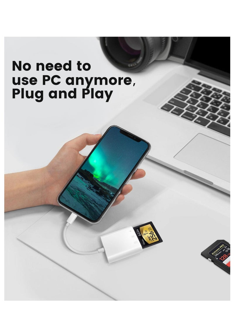 Arabest - SD Card Reader for iPhone iPad,Oyuiasle Trail Game Camera SD Card Reader Viewer,Memory Card Reader Adapter with SD & MicroSD Card Slots,Plug and Play Brand: Oyuiasle - Image 1