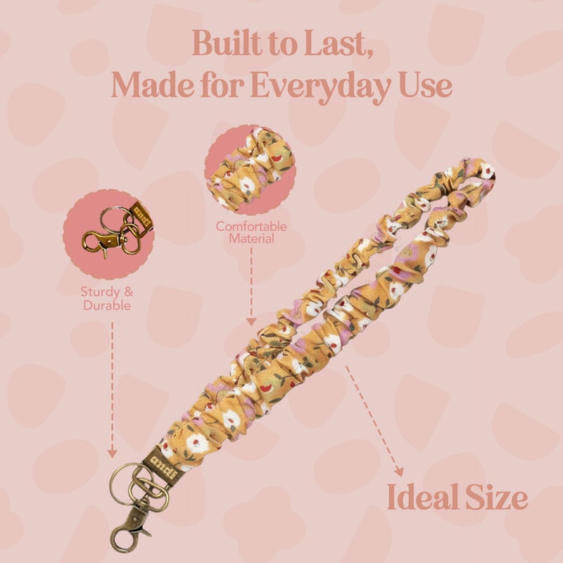 ANDI Neck Lanyard For Women - Scrunchie Cute Lanyard for Keys, Id Card Holder, Wallet - Aesthetic Long Lanyard (Autumnal Mustard) - Image 5