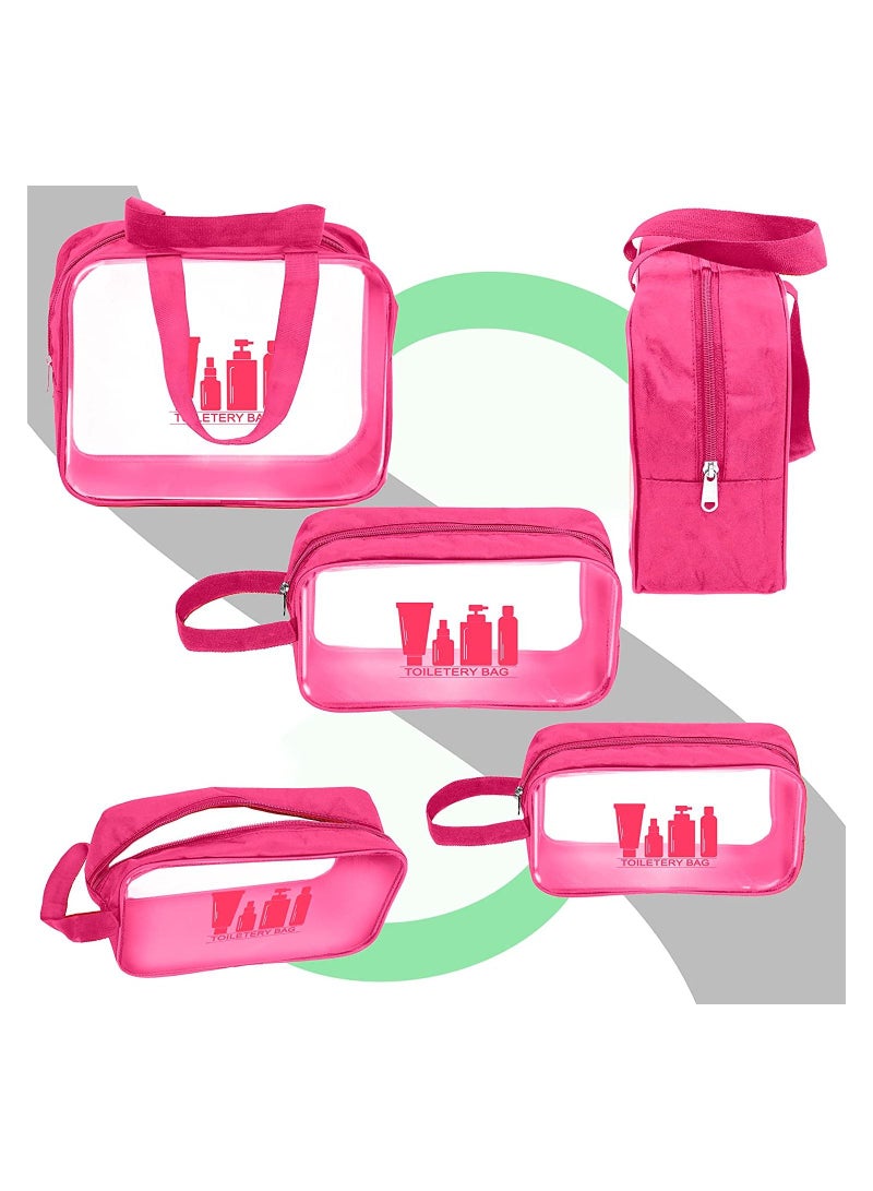 DAHSHA Multipurpose Transparent Printed Toiletry Bag For Women Men Travel Pouch For Makeup Cosmetic Bag Travel Organizer  Set of 3 - Image 3
