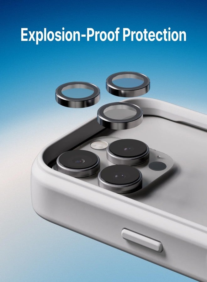 RhinoShield Camera Lens Protectors Compatible with iPhone 17 Pro / 17 Pro Max | 9H Tempered Glass Protector - Impact and Scratch Resistance, High Transparency, Explosion-Proof Protection - Silver - Image 2