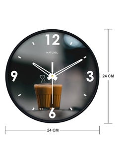 Naturel Naturel Wall Clock With Glass For Home - Chai Tea Printed (10 Inch) - Analog, Multicolor  - Image 3