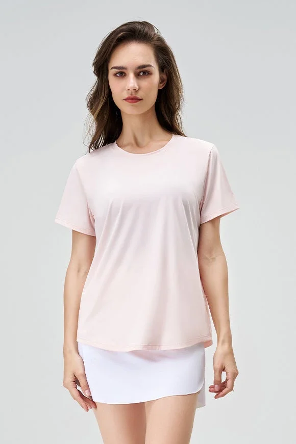 SVL Women's T-shirt with Half Slit Back - Light Pink - SVL