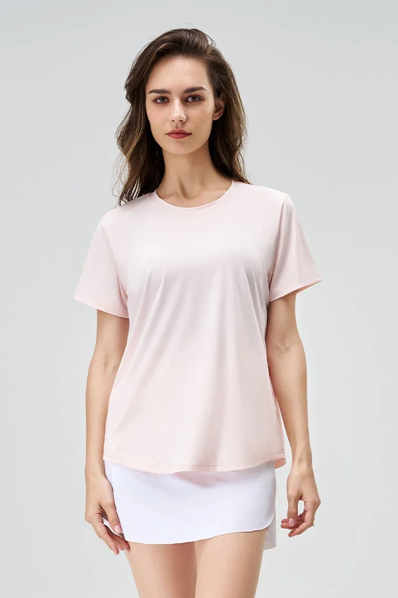 SVL Women's T-shirt with Half Slit Back - Light Pink - SVL