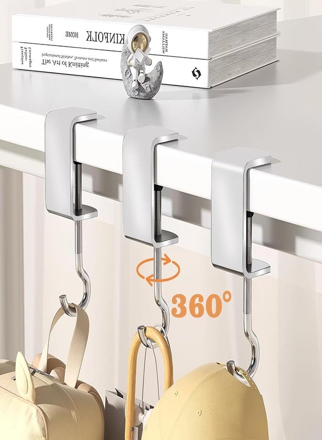 Guojanfon 6 Pcs Adjustable Table Hooks for Hanging Bags, Heavy Duty Metal Backpack Hooks for Desk - Image 4