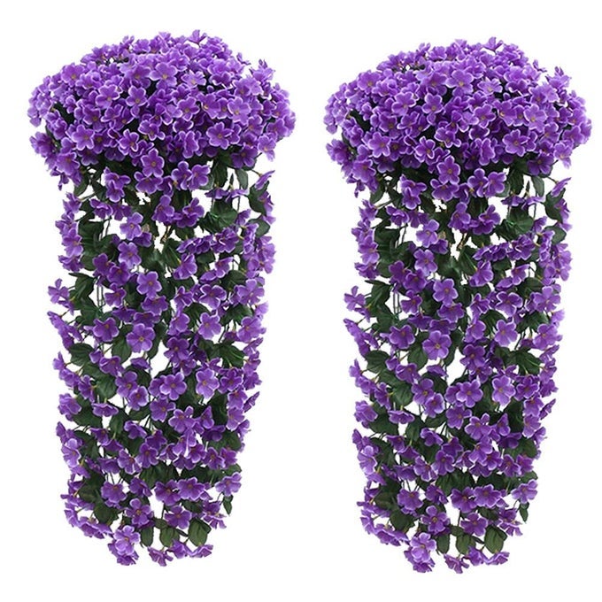 ARTIFICIAL WISTERIA VINE VIOLET IVY FLOWERS ARTIFICIAL HANGING FLOWERS BASKET LIFELIKE FAUX WISTERIA GARLAND PLANTS FOR OUTDOOR HOME WEDDING GARDENYARD STRING FLORAL DECORATION 2X90CM