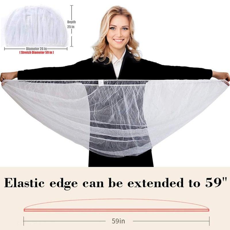 Wanateber Mosquito Net for Stroller 2Pack - Protective Baby Stroller Mosquito Net - Perfect Bug Netting for Strollers, Bassinets, Cradles, Playards, Pack N Plays and Portable Mini Crib (White) - Image 3