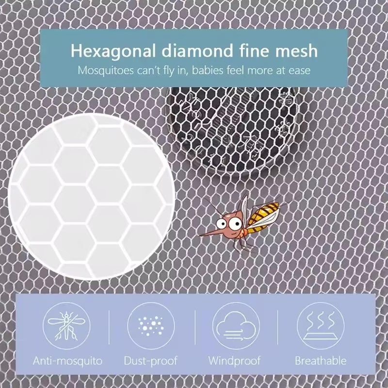 Wanateber Mosquito Net for Stroller 2Pack - Protective Baby Stroller Mosquito Net - Perfect Bug Netting for Strollers, Bassinets, Cradles, Playards, Pack N Plays and Portable Mini Crib (White) - Image 4