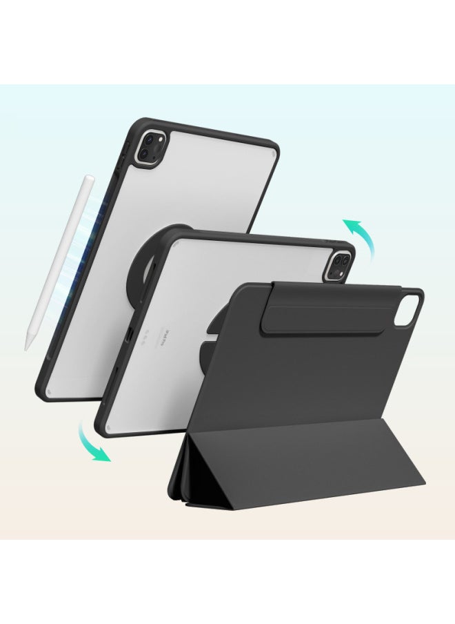 2024 For Apple Ipad11 Shell Pro13 Inch Protective Cover Separate Flat Air6 Buckle Mini7 Silicone-Color:Black-Aurora 4 (shell Cover Buckle)-Applicable Model:Pro7-13 Inches (2024 Models)  - Image 1
