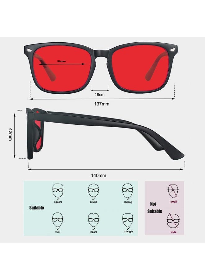 MAXJULI 99.9% Blue Light Blocking,Computer Reading/Gaming/TV/Phones Glasses for Women Men(Red) 6001 - Image 3